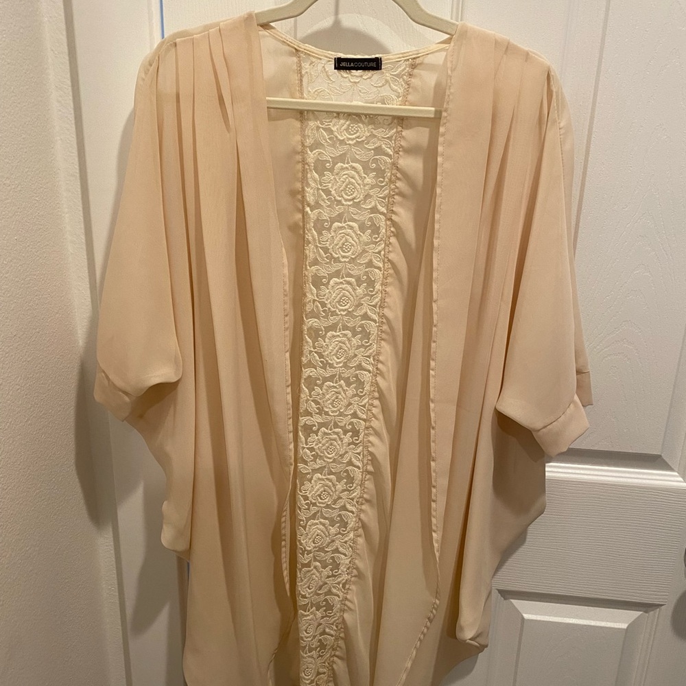 Cream Sheer Kimono Cardigan